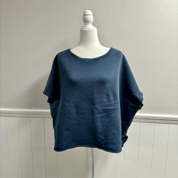 Frank & Eileen Olive Short Sleeve Original Capelet Sweatshirt Navy Blue One Size - Picture 11 of 11